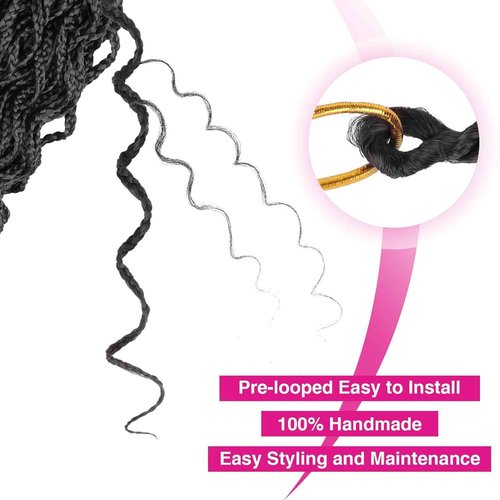 24 Inch Brown Curly Crochet Hair for Black Women Locs Box Braids Crochet Hair Curly Crochet Box Braids Hair Extensions