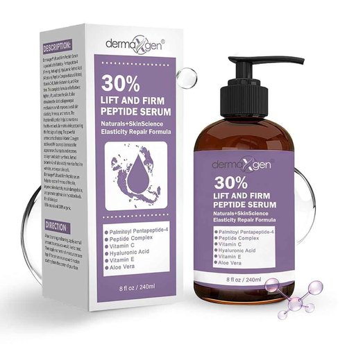 Dermaxgen Lift & Firm 30% Peptide Serum for Face – Anti-Aging Serum with Vitamin C, E, Matrixyl 3000, Aloe Vera & Hyaluronic Acid – Multi-Peptide Formula to Lift, Firm & Rejuvenate Skin (8 fl oz)
