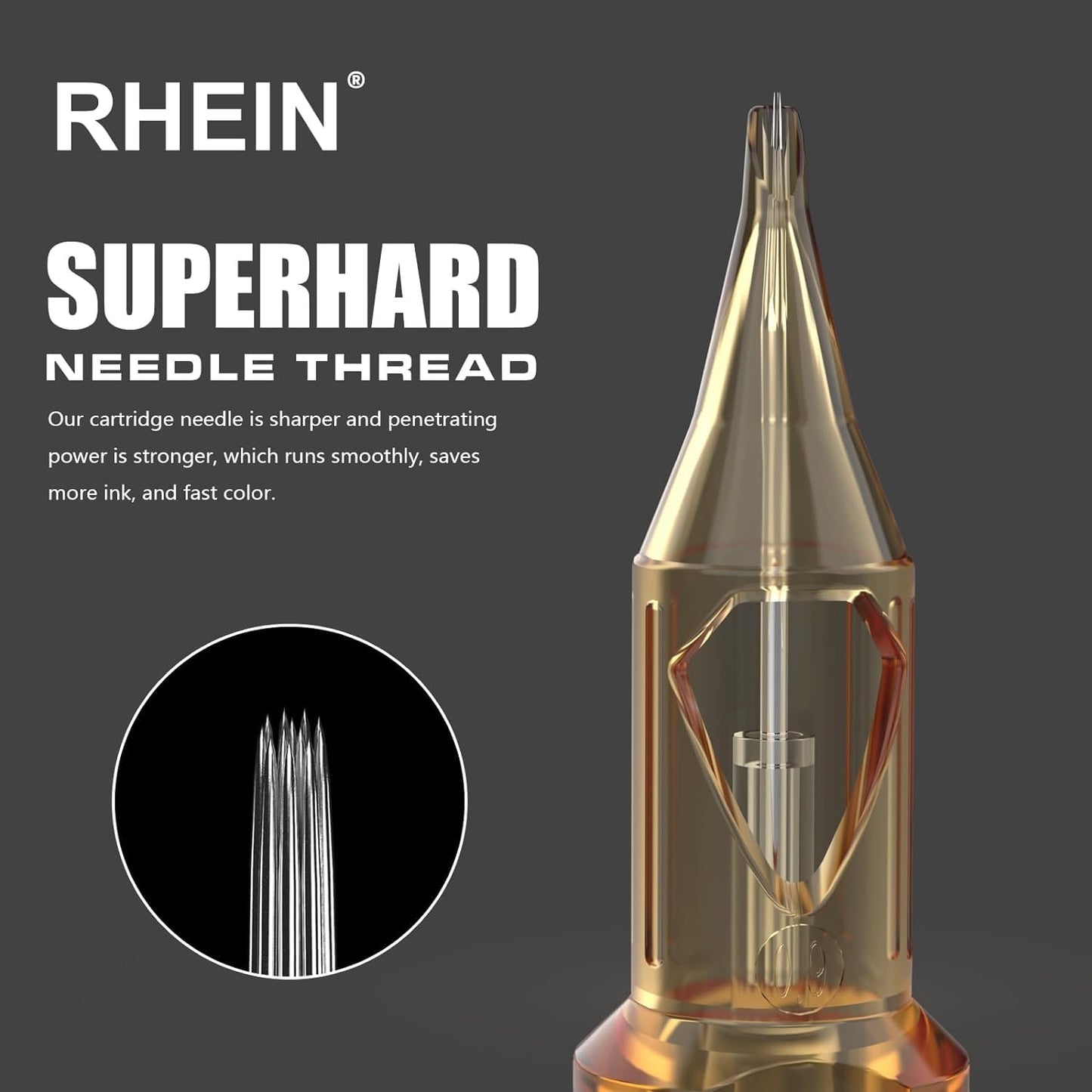 RHEIN Tattoo Cartridge Needles 20pcs for Beginners, 7RL #10 Bugpin 7 Round Liner Needle Diameter 0.3mm, Disposable Tattooing Accessories Tattoo Needle 7mm X-Taper