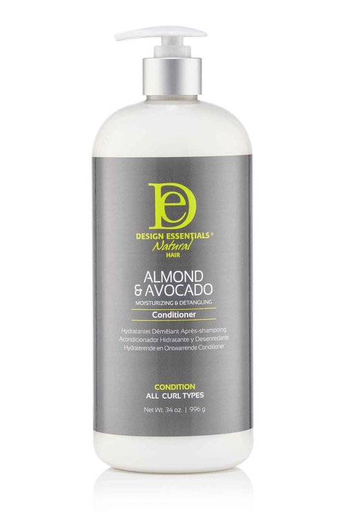 Design Essentials Almond & Avocado Moisturizing & Detangling Conditioner with Shea Butter & Coconut, Conditioner for Natural Hair, 34 oz