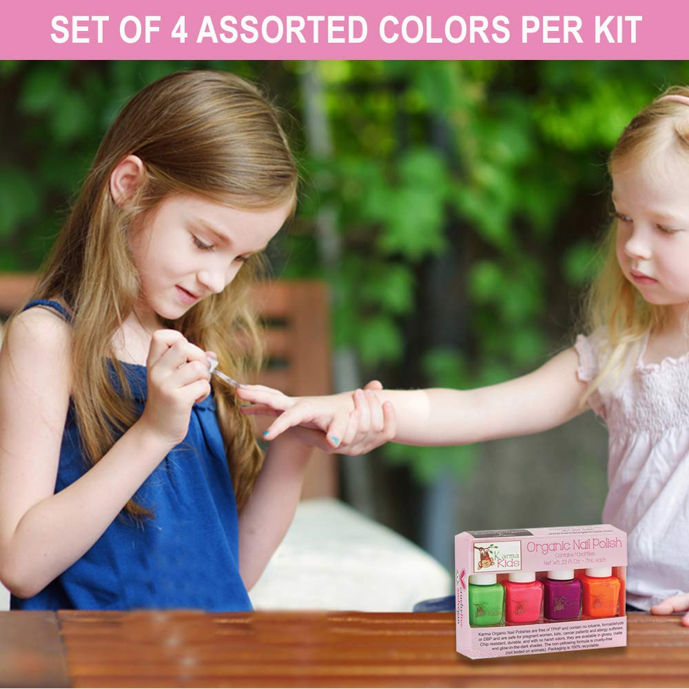 Karma Kids Nail Polish Box Set No. 2 Natural Safe Nail Polish for Little Girls - Non-Toxic, Vegan, and Cruelty Free – Quick Dry, Kids Friendly