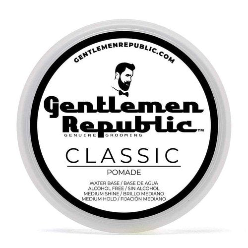 Gentlemen Republic Classic Pomade for Men - Water Based Pomade for Medium Hold & Shine, Premium Mens Hair Styling Products with No Beeswax - Ideal for Classic Styles, 8oz