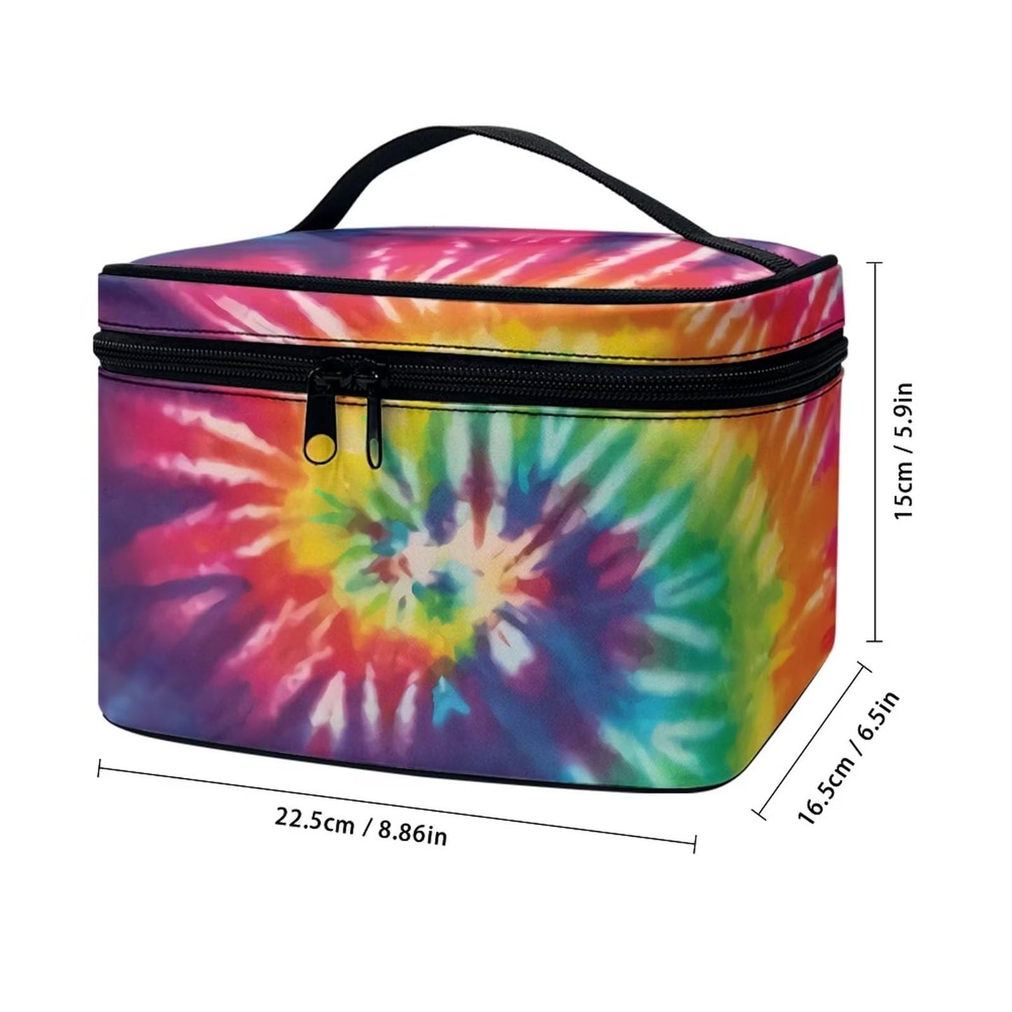 JoyLamoria Tie Dye Print Toiletry Bag Lightweight Cosmetic Bag Women Girls Makeup Case Pouch