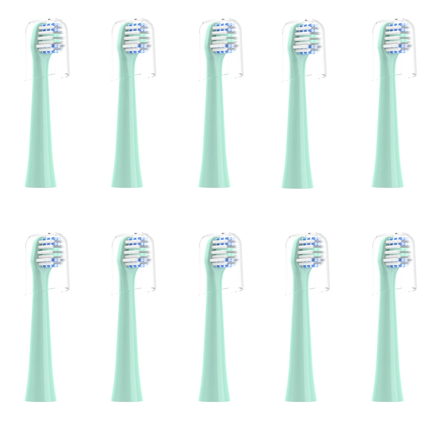 CILGEWH Replacement Toothbrush Heads 10 Pack Compatible with Colgate Hum Connected Smart Battery Electric Toothbrush Head, Green