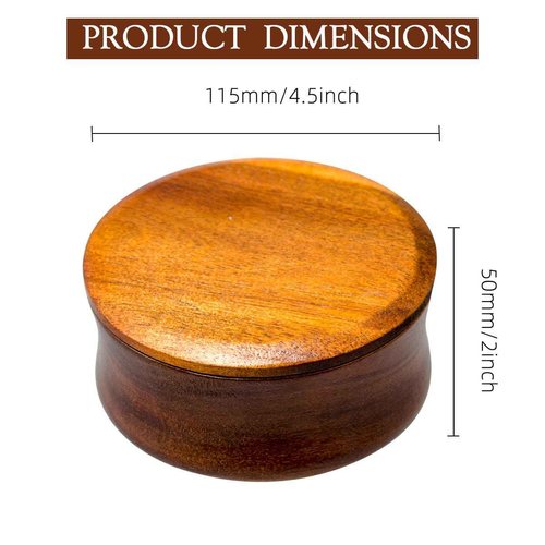 Danweix Wooden Shaving Bowl with Lid, Shaving Soap & Cream Bowl for Men Classic Style Easy to Lather Fits Wet Shaving (1#)