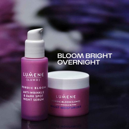 Lumene Nordic Bloom [Lumo] Anti-Wrinkle & Firm Night Moisturizer - Hydrating Face Moisturizer for Visibly Radiant & Smooth Skin - Formulated with Pre-Retinol Complex + Lingonberry Extract (1.7 oz)