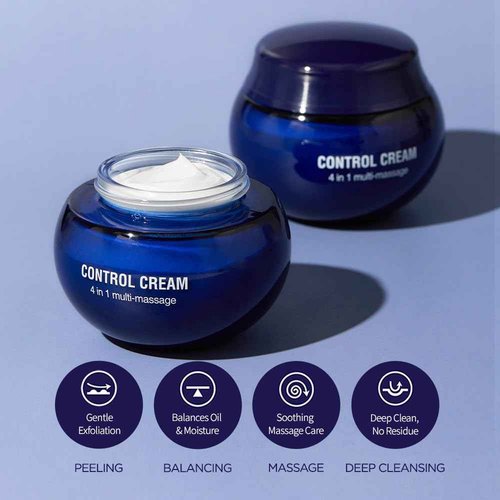 CHARMZONE Control Cream Gommage Exfoliating for Face & Body — K-Beauty Peeling Gel Style Exfoliating Cream for Pore & Sebum Care, Deep Cleansing & Soothing Hydration, Korean Skincare, 6.76 oz