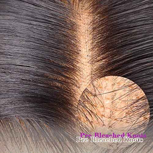 Myshinywigs Bleached Knots 5x5 Real HD Lace Closure Skinlike Straight Human Hair Closure Pre Plucked with Baby Hair Brazilian Virgin Thin Invisible 5x5 Lace Closure Serrated Edge 18 Inch Closure Only