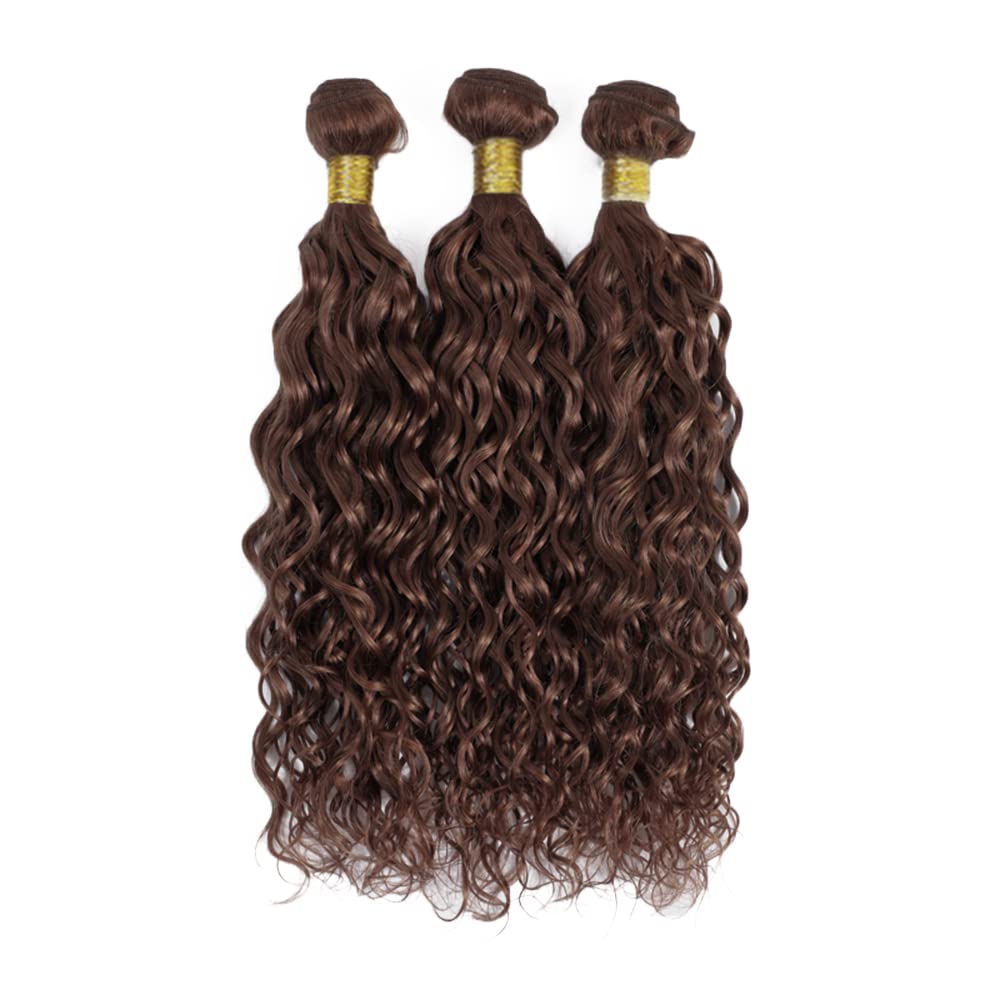 Dark Brown Kinky Curly Bundles Human Hair Color #4 Human Hair Bundles 8A Peruvian Virgin Hair 3 Bundles 20 22 24 Inch Brown Curly Bundles Hair Extensions for Women 300g