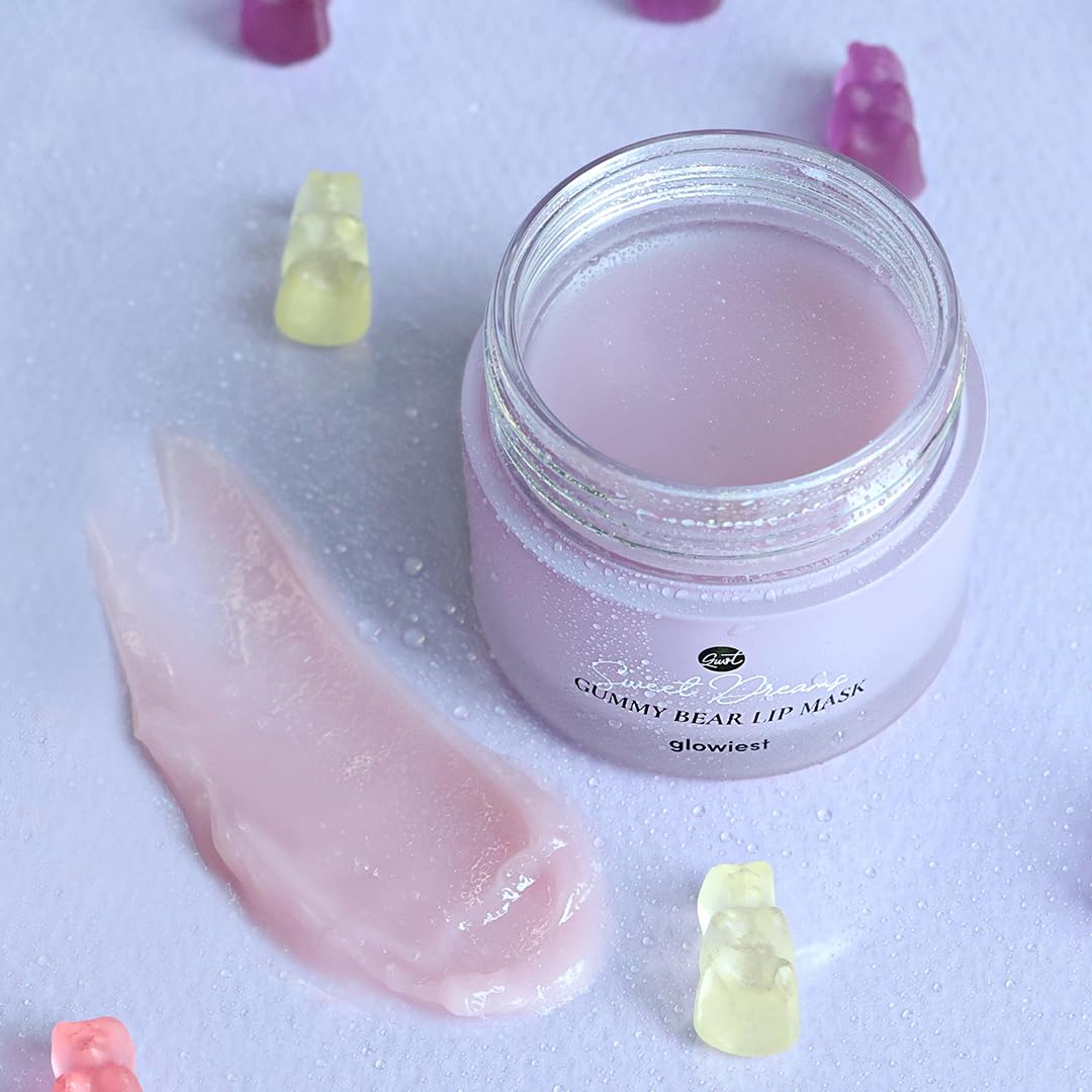 glowiest Sweet Dreams Overnight Lip Mask- Nourishing, Plumping and Hydrating Lip Balm | glowiest Sweet Dreams Lip Sleeping Mask | Hyaluronic Acids+Vitamin C+Shea Butter+Antioxidants l Gummy Bear