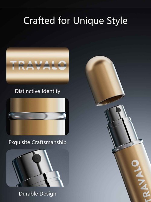 TO TRAVALO NEW CLASSIC Refillable Perfume Atomizer, Bottom Filling Fragrances Perfume Bottle, Mini Cologne Dispenser, Travel sized (GOLD)