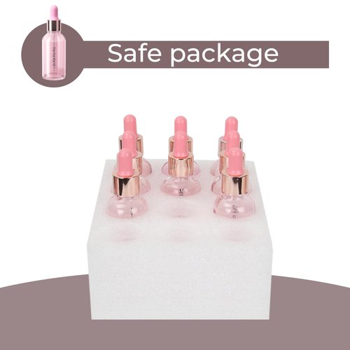 CycleMore 12 Pack (30 ml) 1 oz Pink Glass Boston Bottles with Glass Scale Eye Droppers, Glass Cosmetic Droppers for Beauty, Essential Oils, Makeup & More Liquids Ideal for Mom or Friends