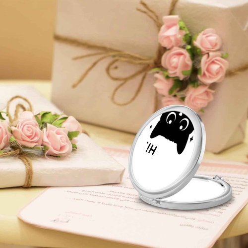 GAOLZIUY Black Cat Gifts for Women Girls, Cute Cats Compact Makeup Mirror, Gifts for Cat Lovers Mom for Birthday Valentines Day