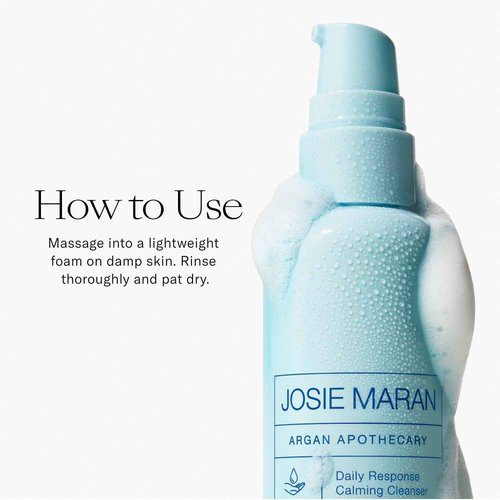 Josie Maran Argan Apothecary Daily Response Calming Facial Cleanser - Gentle Exfoliating Face Wash for Pores & Sensitive Skin - With Organic Argan Oil, Salicylic Acid, & Tea Tree Oil (4 fl oz/120 ml)