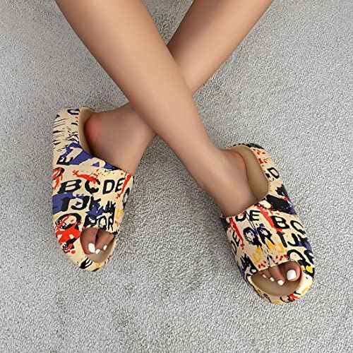Unisex Pillow Slippers Slides for Women and Men, EVA Comfort Super Soft Quick Drying Rubber Shower Cloud Slides, Lightweight Spa Massage Summer Sandals for Adult Couples Indoor and Outdoor