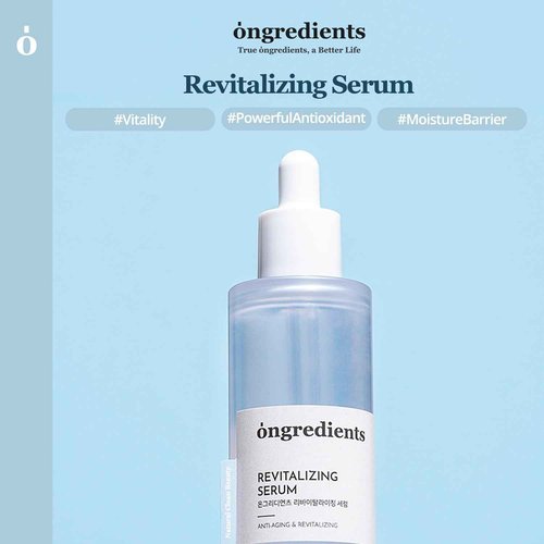 ONGREDIENTS Revitalizing Serum | Hydrating Face Serum for Dull, Uneven Skin Tone | Niacinamide, Squalane, Ceramide, Vitality Care for Dry, Sensitive Skin | Vegan, Korean Skin Care 50ml / 1.69 fl Oz