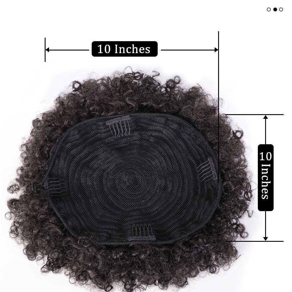 AISI QUEENS Extra Large Size Afro Puff Drawstring Ponytail, Natural Looking Kinky Curly Hair Bun Extension Synthetic Hairpieces Updo Hair Extensions with Clips Extra Large Size(2#)