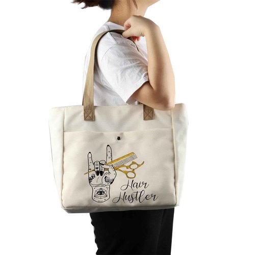 BLUPARK Hair Hustler Hand Gifts Hairs Stylist Tote Bag Cosmetologist Gifts Hairdresser Gift Beautician Shopping Bag Hairstylist Gift (Hair Hustler TO)