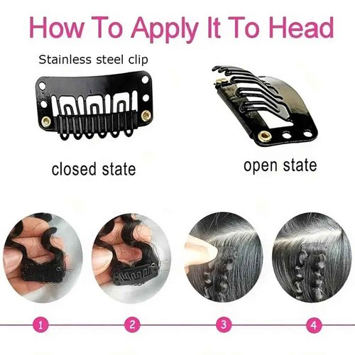 SAEIALL 4C Afro Kinky Clip Ins Mongolian Human Hair Afro Curly Clip On Hair Extensions 120g/set Mongolian Virgin Remy Human Hair 4c clip ins (14inch, natural black)