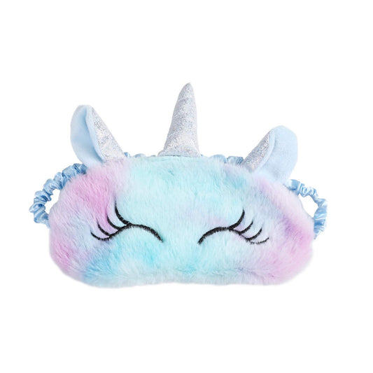 Fxaelian Cute Novelty Animal Unicorn Sleep Mask Eye Mask for Sleeping Plush Sleping Mask Unicorn Gift Blindfold Eye Cover for Women Kids Adult Girls Boys Unicorn Light Blue