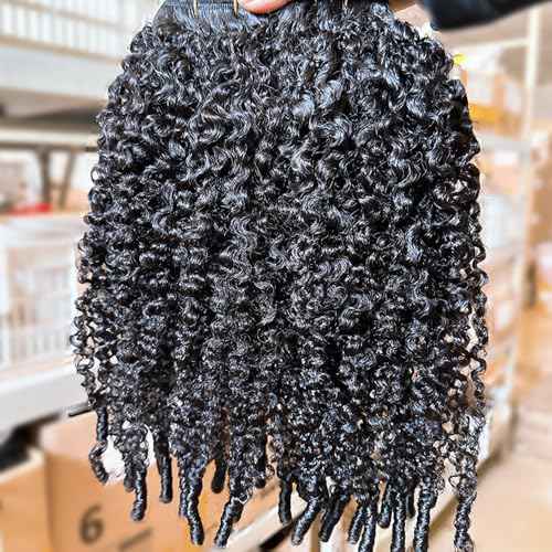 Burmese Curly Clip in Hair Extensions Human Hair 3C4A Lace Clip in Human Hair Extensions 2 Pack 240g 14pcs Spirally Curly Classic Clips Ins Real Human Hair Extension Full Head For Black Women 16 Inch