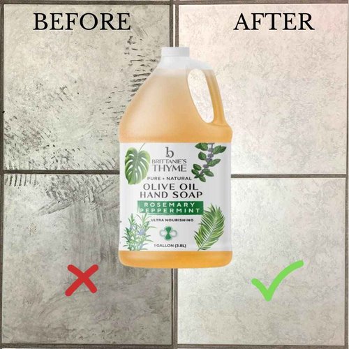 Brittanie's Pure Organic Castile Liquid Olive Oil Soap Refill, Rosemary Peppermint, 1 Gallon | Face, Body Wash, Dishes, Pets & Laundry | Vegan & Gluten Free Non-GMO