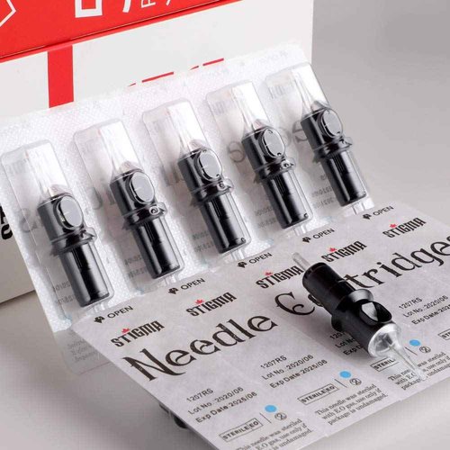 STIGMA #12(9RL) Standard Disposable Tattoo Needle Cartridges with Membrane Safety Cartridges for Tattoo Artists Round Liner 50Pcs Super Value Pack EN05-50-1209RL
