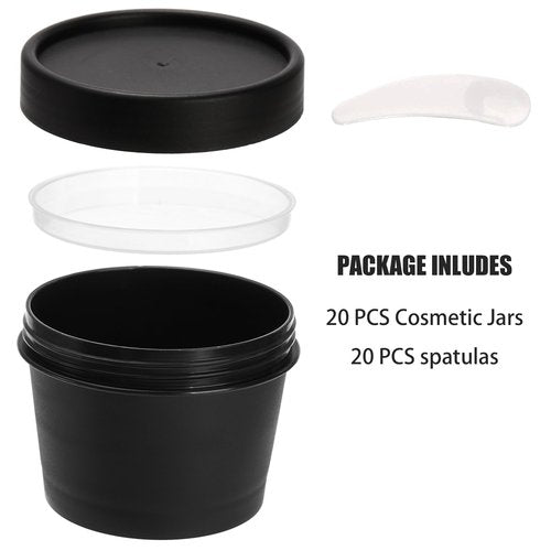 Nicunom 20 Pack Plastic Cosmetic Container Jars, Leakproof 4 Oz Lotion Container Travel Storage Jar Refillable Plastic Jars with Lids for Ointment, Cream, Makeup, Slime, Beauty Product