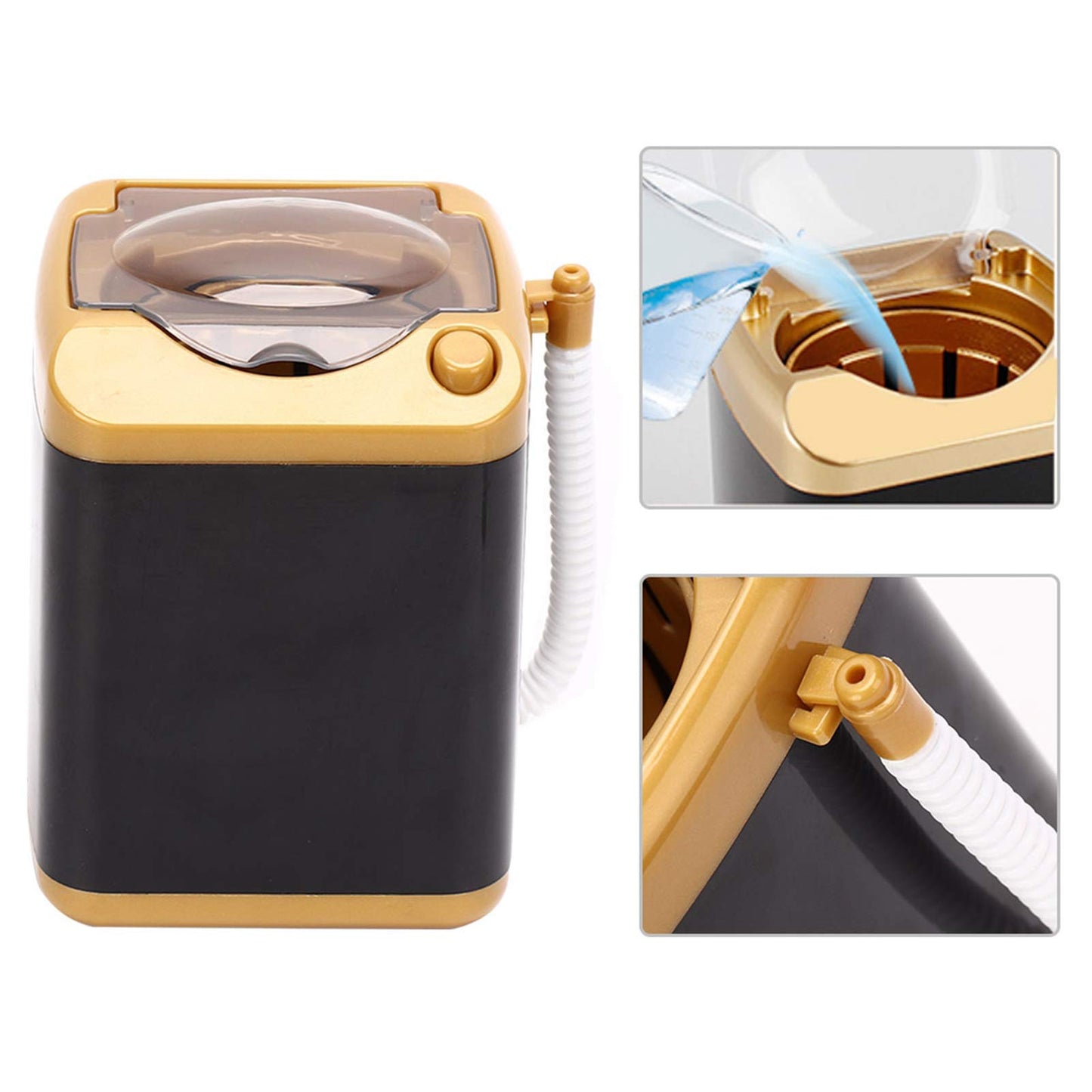 Cosmetic Tool Cleaning Machine, Makeup Brush Cleaner Washing Machine, Cleaning Brush Girl for Gift Woman Home(Golden)