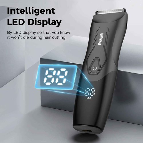 ENSSU Body Hair Trimmer for Men: 2-in-1 Manscape Trimmer & Shaver with LED Light for Ball/Pubic/Groin,Waterproof Trimmer for Men,No-Nick Shaving,Smooth Grooming