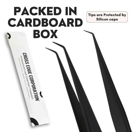 Isolation Tweezer for Eyelash Extensions – 14cm Curved Lash Tweezer, Stainless Steel, Best for Individual Isolation & Classic Lashes, Pinzas para Twisers (Black Titanium)