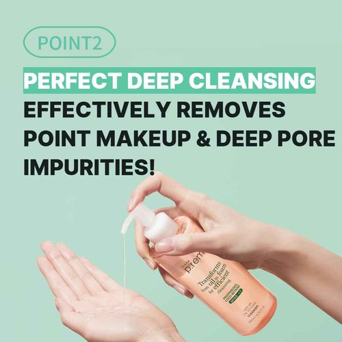 MAKE P:REM Safe Me. Oil to Foam Cleanser, Korean Face Wash, Gentle Transforming Makeup Remover for Sensitive Skin, 6.76 Fl Oz, 200ml