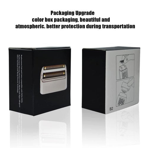 Shaver Replacement Foil and Cutters compatible with BaBylissPRO Barberology Double FXFS2 (2PC Silver)