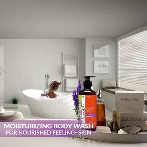 Natural Solution Body Wash, Made With Himalayan Pink Salt & Organic Lavender Oil, Purifying and Transforms The Even Driest Skin in Just One Shower, 17 fl oz (6 Count)