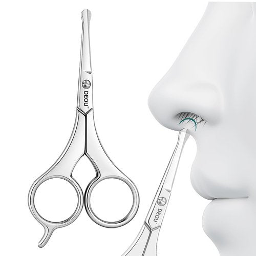DEOU Nose Hair Trimmer - Paris Tower - Inspired Design with Tail Handle - Premium Stainless Steel - All - in - One Grooming & Multipurpose Shears - Safe, Hygienic & Portable