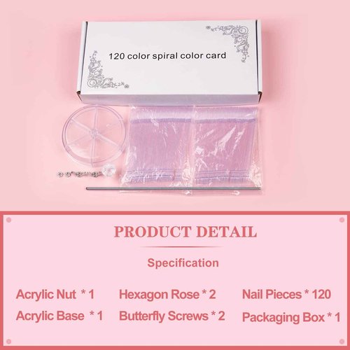 Subay Professional Finger Toe Nail Care Electric Nail Drill Machine with 120Pcs Clear Nail Color Swatches Display for Gel Polish Spiral Nail Sample Practice Sticks