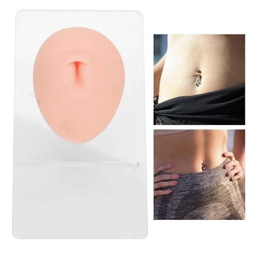 Soft Silicone Flexible Model Body Part, Silicone Nose Tongue Mouth Eye Navel Ear Model Fake Ear with 2 Base for Piercing Practice Acupuncture and Jewelry Display Teaching Tool (Light Skin Colour)