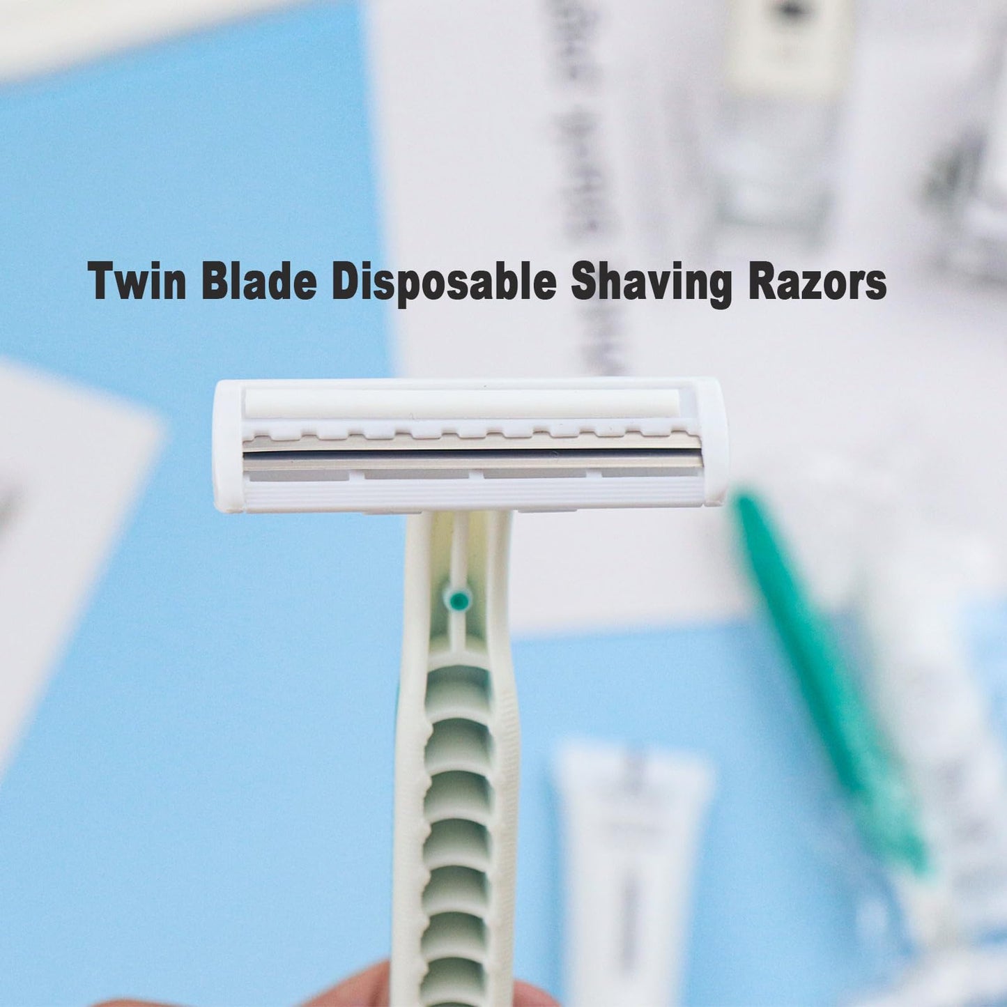 Disposable Razors in Bulk Pack of 120,Green Disposable Shaving Razor Individual Wrapped Twin Blade Bulk Disposable Razors with Clear Cap and 10g Shaving Cream for Homeless,Hotel,Travel,Charity,Shelter