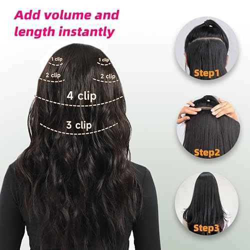 Straight Clip in Hair Extensions Real Human Hair, 7Pcs 16 Inch 100g Burgundy Invisible Natural Soft Remy Human Hair Extension Clip ins, Double Weft Hair Extensions Real Human Hair for Women