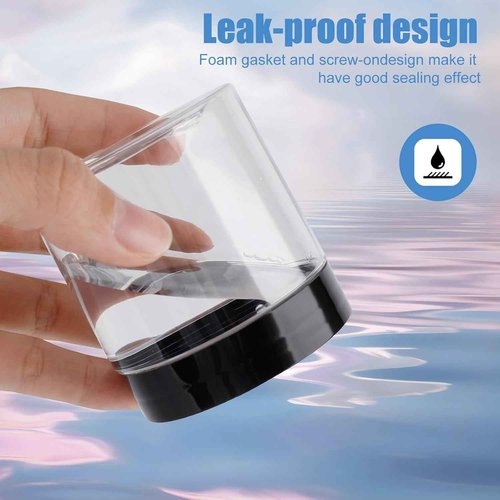 90 Pack 4 Oz Plastic Containers with Lids, OBKJJ Clear Travel Size Leak Proof Makeup Travel Containers BPA Free Cosmetic Slime Jars for Lotion, Cream, Body Butter, Makeup, Ointments (90)