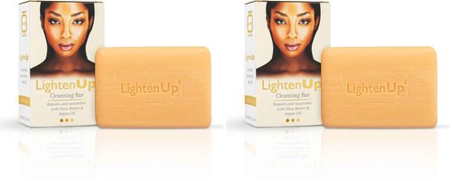 OMIC Lighten-Up LightenUp Anti-Aging Cleansing Bar Soap 200g - Anti-oxidant Properties, with Shea Butter and Argan Oil (Pack of 2)