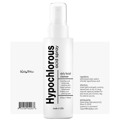 BodyJ4You Hypochlorous Acid Spray for Face Cleaner - HOCL Facial Toner Acne Sensitive Skin - HOCL Molecule Spray Topical Skin Redness Relief Breakouts - Piercing Aftercare Fine Mist - Pack of 2