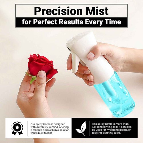Practix Continuous Mist Spray Bottle – Ultra Fine Mist for Hair Styling, Salon Use, and Versatile Applications – 5 oz Octagon Shape Empty Bottle – Variety Pack of 4