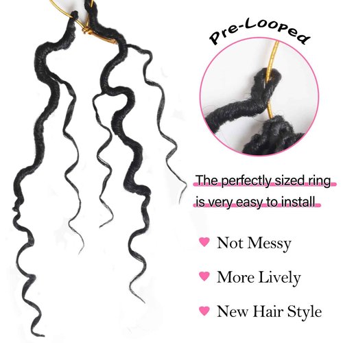 Sosihua Goddess locs crochet hair, 9 packs soft boho faux locs with curly ends bohemian crochet dreads for black women(12Inch,#1B)