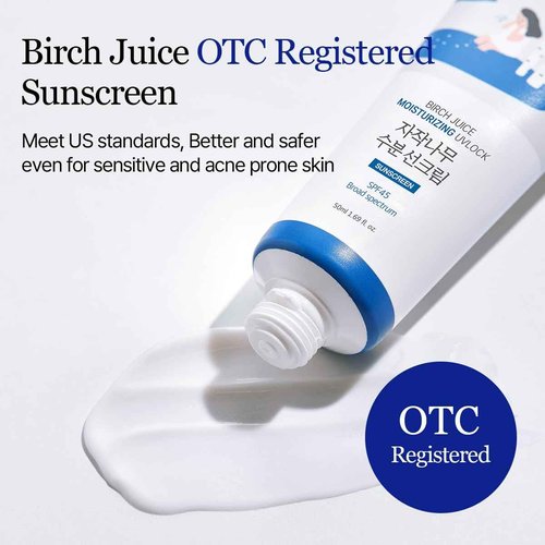 ROUND LAB Birch Juice Moisturizing UV LOCK SPF 45 1+1 (2-pack), Hydrating Lotion-like Lightweight Glow Sunscreen for Sensitive Skin, No White Cast, Fragrance-Free, Protector Solar, Korean Sunscreen