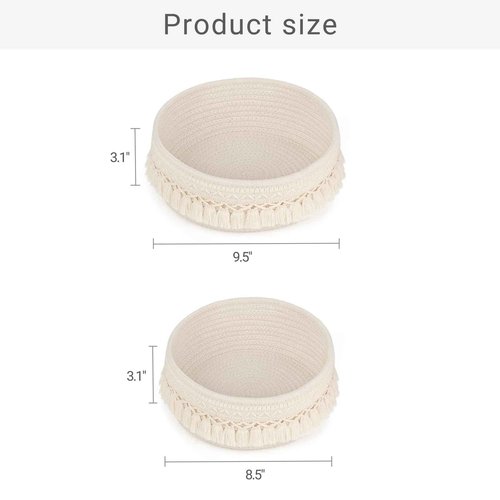 Mkono 5 Pcs Macrame Baskets Cotton Rope Basket for Organizing, Boho Decor Basket