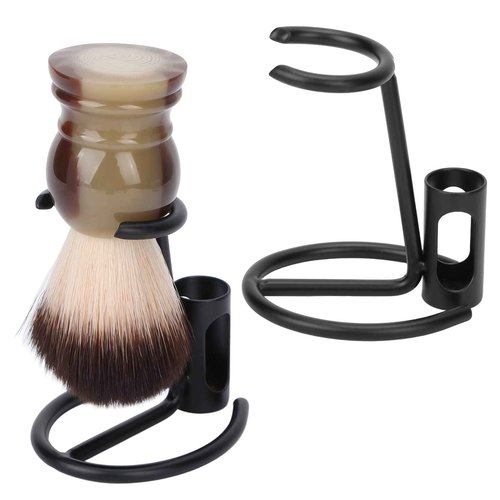 ZJchao Holder Stand, Matte Black Non-Slip Quick Drying Shaving Stand for Shaving Brushes, Metal Hanger Shaving Brush Holder for Men
