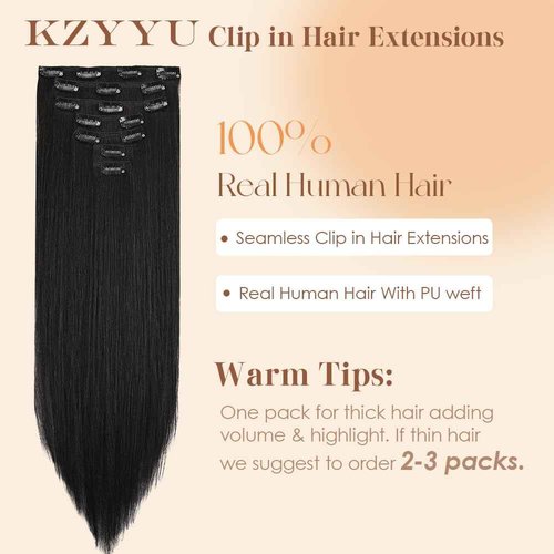 Clip in Hair Extensions Real Human Hair 18 Inch 110g Invisible Seamless Human Hair Clip in Extensions for Women 7pcs Per Set with Double Weft 1B Natural Color