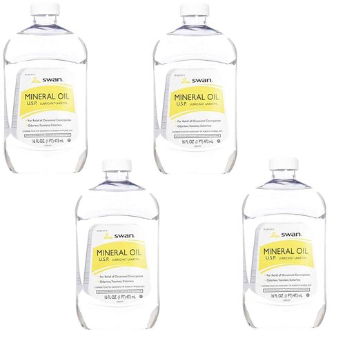 Swan Mineral Oil 16 oz, 4 Pack