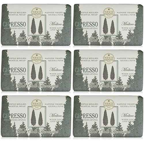 "Cipresso Mediceo" Regenerating Triple Milled Perfumed Vegetal Soap,"Dei Colli Fiorentini" Line 8.8 Ounces (250g) Package (Pack of 6) [ Italian Import ]